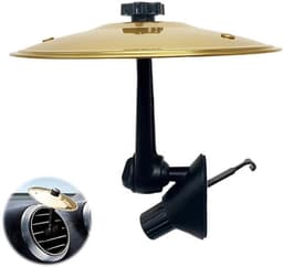 1 stuk auto-cymbal drum ventilatieopening - mini metalen drum crash cymbal voor autodashboard, grappig muziekinstrument gadget voor drummer muziekliefhebbers cadeau -Goud — thumbnail 1