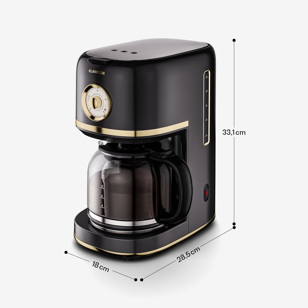 Klarstein Koffiemachine Victoria Filterkoffiemachine – met retro-design, 1,5 L voor tot 12 kopjes, warmhoudfunctie, anti-druppelsysteem, automatische uitschakeling - Coffee Machine - Koffieautomaat - Espressomachine — afbeelding 1
