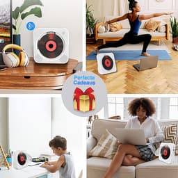 Discman - Walkman - Draagbare CD Speler met Bluetooth - Ingebouwde Speaker - Inclusief Afstandsbediening - Radio - Timer - Wit — thumbnail 5