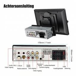 ESSGOO 1Din Autoradio - Apple Carplay & Android Auto - 10.4 inch HD verstelbaar scherm - USB, Aux, Bluetooth - Achteruitrijcamera & Microfoon — thumbnail 3