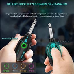 carmdering - Draadloos Gitaarsysteem- Gitaarzender - Kabelloos Gitaar Spelen - Sound Transmitter - Digitale Draadloze Technologie - Hoge Geluidskwaliteit Met Lage Latentie - 1 Stuk - Muzikanten + Zwart — thumbnail 4