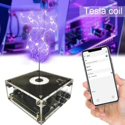 Zolara Tesla Coil Luidspreker - Educatieve Experimenteerset - Wetenschappelijk speelgoed - Desktop - Mini Bluetooth Muziek Tesla-lichtbuis - Draagbare plasma-booggenerator - Draadloze speaker met aanraakbare kunstmatige bliksem — thumbnail 1