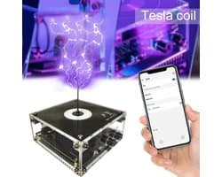 Zolara Tesla Coil Luidspreker - Educatieve Experimenteerset - Wetenschappelijk speelgoed - Desktop - Mini Bluetooth Muziek Tesla-lichtbuis - Draagbare plasma-booggenerator - Draadloze speaker met aanraakbare kunstmatige bliksem