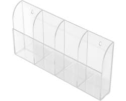 Acryl Opbergdoos met 4 Compartimenten voor Muurmontage - Ideaal voor Afstandsbediening, Mobiele Telefoon en Organisatie in Woonkamer of Thuiswerkplek