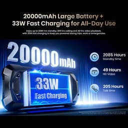 FOSSiBOT F115 Ultra Robuuste Smartphone 5G - 36GB RAM - 256GB ROM - 6.78 inch FHD+ Scherm - 20000 mAh 33W - IP68 Waterdicht Telefoon - Android 16 - 50MP + 36MP Camera, 64MP Nachtzicht - Bluetooth 5.4 - GPS NFC - Zwart — thumbnail 14