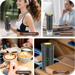 YOR® Draagbare Koffiemachine - Blender To Go - Draagbare Blender - Groen - 9cm x 9cm x 27cm — thumbnail 5