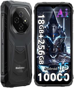 Blackview FORT 1 Robuuste Smartphone - 18 GB RAM - 256 GB ROM - 6,56 inch HD+ IPS - 10000 mAh - Dual SIM 4G - IP68 & IP69K Robuuste telefoon - Android 15 - GPS NFC - Zwart — thumbnail 1