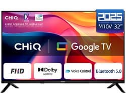 CHiQ L32FM10V - Smart TV 32 Inch - Full HD - Metalen Randloos - Google Assistant - Dolby Audio - HDMI - 2025 Nieuw