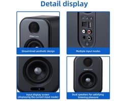 Aiyima - Luidspreker - Luidsprekerkabels - Bookshelf Speaker - Speakers voor PC - 100W - 45Hz-20KHz - 4-8 Ohm - Zwart