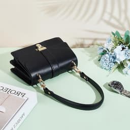 Zwarte PU Leren Handtasriem van 45 cm, Vervangende Leren Strap voor Handtassen, Schoudertassen en Tote Bags met Koppelingen — thumbnail 4