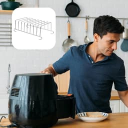Heteluchtfriteuse Accessoireset - Kookrek RVS - Bakken Roosteren - Ovenvast Hittebestendig - 15.5 cm - Zilver — thumbnail 2