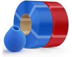 PETG Filament Refill - 3D Printer Draad - 3D Printen - Hubless voor Herbruikbare Spoelen - 2kg 1.75mm - Rood Blauw