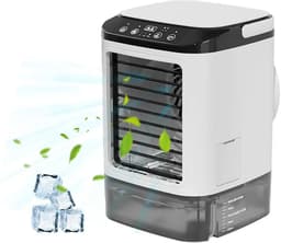 UFTA Draagbare Luchtkoeler Mini - 3 Snelheden 900ml USB Gevoed - 7-Kleuren Nachtlamp 50dB - Ultrasone Verneveling Ijsbak - Wit — thumbnail 1