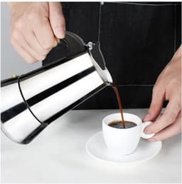 Cafetière mokapot van roestvrij staal, 6 kopjes, geschikt voor alle warmtebronnen, 300 ml — thumbnail 4