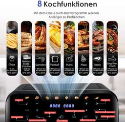 uJOY Airfryer - Met dubbele mand - 8 automatische programma’s - Veilig in gebruik - Antiaanbaklaag - Instelbare temperatuur (80°C – 200°C) — thumbnail 4
