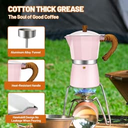 3-kops aluminium espressokoker (Moka Pot) – Klassieke Italiaanse koffiemaker voor op het fornuis – Geschikt voor het bereiden van Italiaanse en Cubaanse koffie – Ideaal voor thuis en op de camping – 150 ml (5 oz) — thumbnail 3