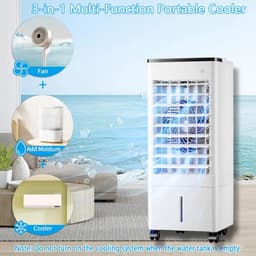 Draagbare Airco - Verdampingskoeler Luchtkoeler - Ruimte Koelen - 9L Watertank - 28.5x28.5x60CM - Wit — thumbnail 4