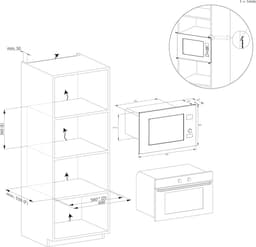 Magnetron met grill - Oven combi - Snel koken - 8 automatische programma's - 20 liter - Zwart — thumbnail 2