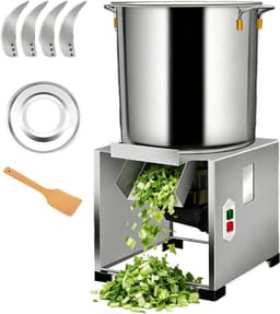 Groentesnipperaar Keuken - Voerhakselaar Machine - Voer Bereiden - Roestvrij Staal - 120 kg Per Uur - Zilver — thumbnail 1