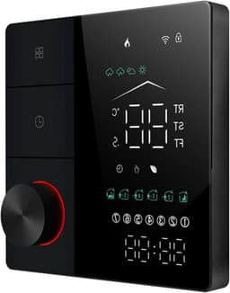 Slimme Thermostaat - Digitale Regelaar - Vloerverwarming Instellen - App Bediening Touchscreen - 95-240VAC 16A - Zwart — thumbnail 1
