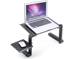 Verstelbare Laptop Bedtafel, Opvouwbaar Draagbaar Bureau met Muismat, Lichtgewicht Notebook Tafel voor Thuiswerk en Studeren
