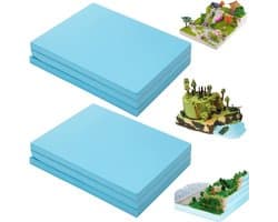 Set van 6 Harde Schuimplaten voor Creatieve Projecten, Handgemaakte Hoge Dichtheid Blauwe Schuimplaten voor Landschapsmodellen (20mm)