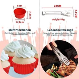 9-delige Airfryer Accessoireset - Siliconen Vormen & Grillrooster — thumbnail 3