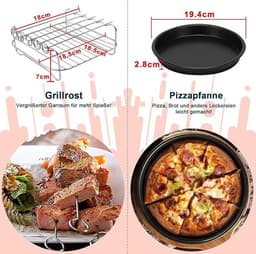 9-delige Airfryer Accessoireset - Siliconen Vormen & Grillrooster — thumbnail 6