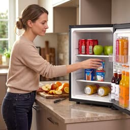 AREBOS 40L Mini koelkast stil compact minibar met slot LED zwart kantoor home — thumbnail 3