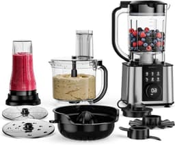 Keukenmachine Mixer - Multifunctionele Keukenapparaat - Maaltijden Bereiden - Krachtige 1200W Motor - 2L Kom 1.75L Mixer - Zilver — thumbnail 1