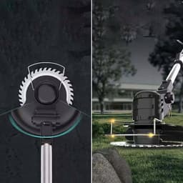 150W Grasmaaier - Accu Grasmaaier - Draadloze Trimmer - 90° Verstelbare Kop & 90-125cm Steel - 2x2600mAh Batterij & 3 Messen - Voor Tuin — thumbnail 4