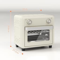 10L Mini Heteluchtoven & Airfryer, 1000W met Timer, voor Frituren, Grillen & Bakken, Vaatwasserbestendig, Crèmewit — thumbnail 10
