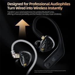 KZ AN01 - Draadloze HiFi Oorhaak Adapter - Bluetooth 5.4 - ANC & Transparantiemodus - LDAC Audio - 40U Batterij - 2-Pin 0.75mm Compatibel - Zwart — thumbnail 2