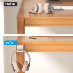 Hoofdhanger voor Hoofdtelefoon - Plakhaak voor Muur of Onder Bureau met Sterke 3M Lijm, Universele Houder voor Gaming Headsets tot 1 kg, Wit — thumbnail 2