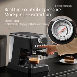 Espressomachine - Meerdere standen en nauwkeurige temperatuurregeling - Ideaal voor thuisbarista's - Uitgerust met stoomfunctie - Zwart — thumbnail 3