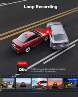 Dashcam auto 4K + 1080P voor en achter - WiFi GPS met nachtzicht, parkeermodus en 170° lens — thumbnail 4