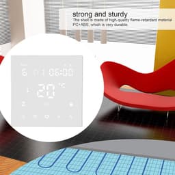 Slimme WiFi Thermostaat - Temperatuurregelaar Digitaal - Thuisverwarming Instellen - Touchscreen LCD Display - 86x86x40mm - Wit — thumbnail 3