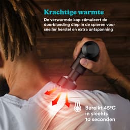 HoMedics Myti Draadloze Massage Gun - Lichtgewicht Design - 5 Opzetstukken - 4 Intensiteitsinstellingen - 3 uur Batterijduur - Massageapparaat - Verwarmde Opzetstuk - Opbergtas - HHP65 - Zwart — thumbnail 3