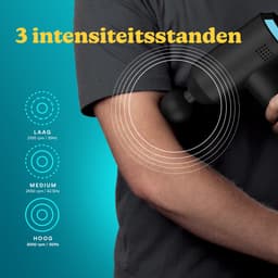 HoMedics PGM200 Draadloze Massage Gun - Lichtgewicht Design - 3 Opzetstukken - 3 Intensiteitsinstellingen - 1 uur Batterijduur - Oplaadbaar - Massageapparaat -Zwart — thumbnail 3