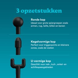 HoMedics PGM200 Draadloze Massage Gun - Lichtgewicht Design - 3 Opzetstukken - 3 Intensiteitsinstellingen - 1 uur Batterijduur - Oplaadbaar - Massageapparaat -Zwart — thumbnail 4