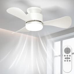 Plafondventilator met - Licht en Afstandsbediening - Comfort Verhogend - Stille DC Motor - 28 Inch - Wit — thumbnail 3
