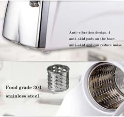 Elektrische Kaasrasp - Groente Snijder - Snel Ingrediënten Bereiden - Handsfree Bediening - 45x24x28cm - Zilver — thumbnail 3