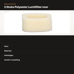 Dailygoods- Luchtfilter 2 Stuks - Polyestervezel - Lage Initiële Weerstand - Herbruikbaar - Groot Filterontwerp - Verbeterde Prestaties - Maaierfilter — thumbnail 3