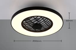 Fantiluxe - Halldor - Plafondventilator met verlichting - Zwart - Ø59cm - Afstandsbediening - Met lamp - Plafond ventilator - Slaapkamer — thumbnail 3