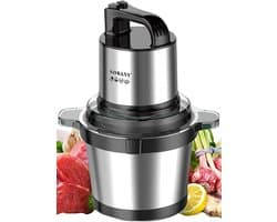 Elektrische hakmolen - Keukenmachine - Eten bereiden - 4 roestvrijstalen messen - 4 Liter kom - Groen