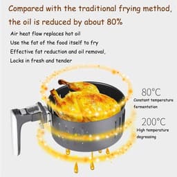 Heteluchtfriteuse - Airfryer Multicooker - Gezond Koken - Snel Luchtcirculatiesysteem - 10 Liter - Zwart — thumbnail 4