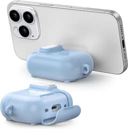 Beschermende Hoes voor AirPods 4 met MagSafe Ondersteuning, Telefoonhouder Functie en Carabiner Haak - Paarse Kleur, Ideaal voor Reizen en Dagelijks Gebruik — thumbnail 5