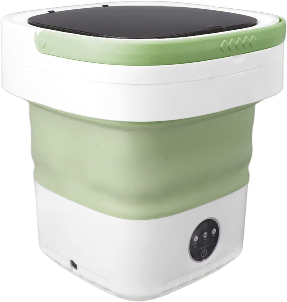 Florixa® Camping Wasmachine - Mini Wasmachine - Wasmachines - Opvouwbare Kleine Wasmachine en Droger - 7.5L - met Afvoer - Groen - 30cm x 30cm x 33cm — afbeelding 1