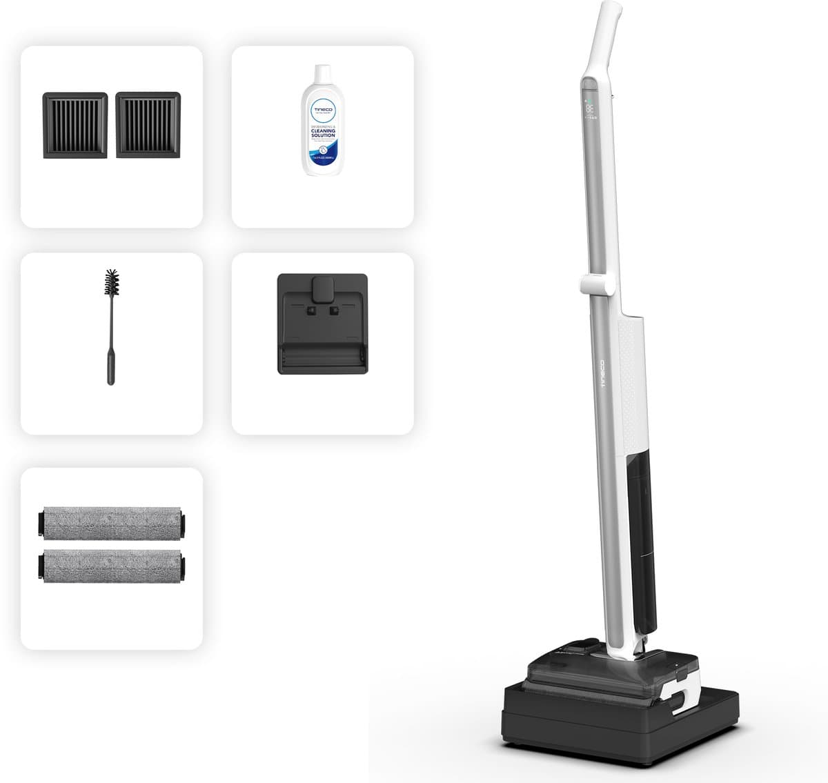 Tineco FLOOR ONE i7 Fold Premium - Nat en droog stofzuiger en dweil - 22.000 Pa Zuigkracht - Anti-Hair Tangling - 180° Vouwbare buis - Geluidsarm & hete lucht 85°C snelle droogtijd - 50 minuten accu - Lichtgewicht — afbeelding 1