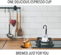 JHUBERS- Moka Pot Snel Koffiezetten - Aluminium Legering - Draagbaar - 1 Kop 50 ml - Koffiemachine Voor Fornuis - Geweldig Cadeau - Koffiezetapparaat — thumbnail 4